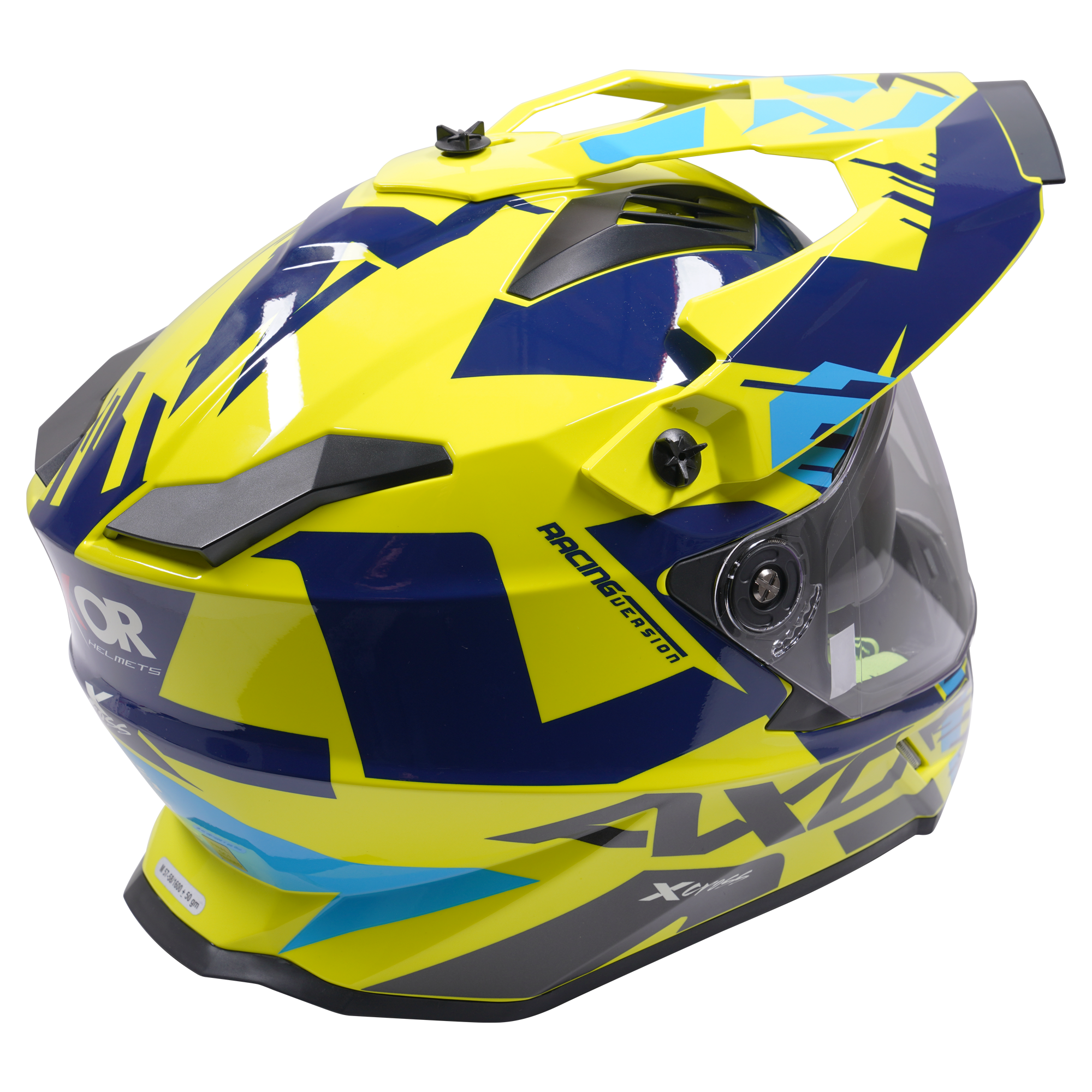 Load image into Gallery viewer, Axor Helmet X-Cross Adventure - Blue/Yellow Graphic
