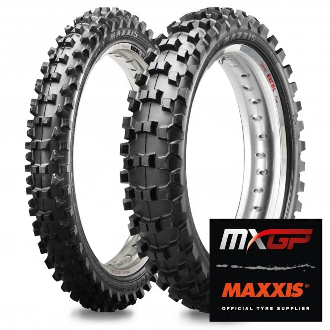 MAXXIS 85cc Small Wheel MX-ST+ Tyres - Matched Pair - 70/100-17 + 90/100-14