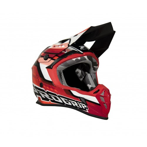 Progrip 3180-130 ABS Motocross Helmet Red/White