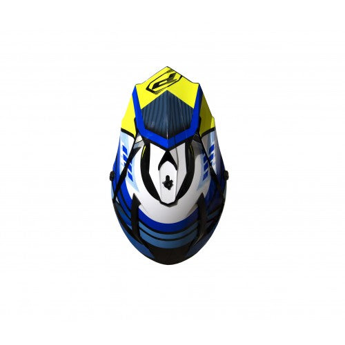 Load image into Gallery viewer, Progrip 3180-130 ABS Motocross Helmet Blue/Flo Yellow

