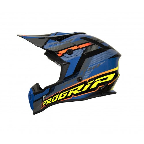 Load image into Gallery viewer, Progrip 3180-130 ABS Motocross Helmet Blue/Petrol
