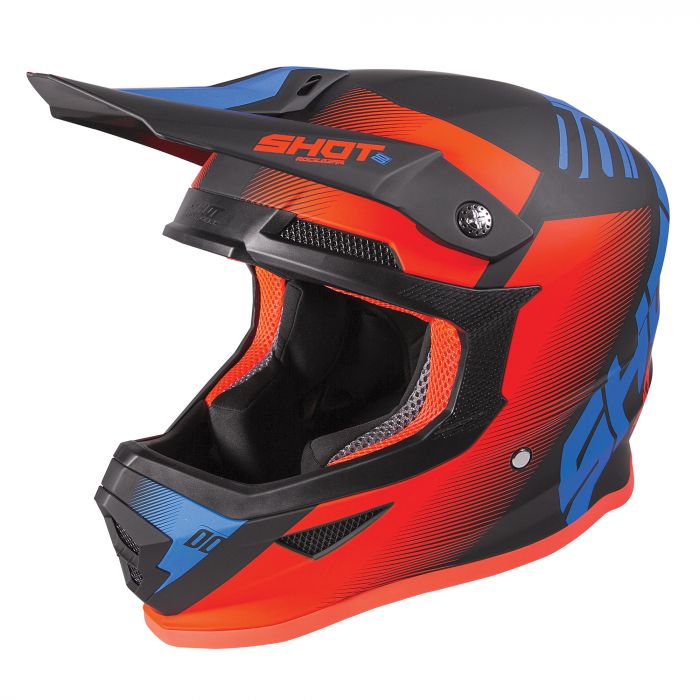 Shot Furious MX Helmet Kids - Trust Blue Neon Orange Glossy