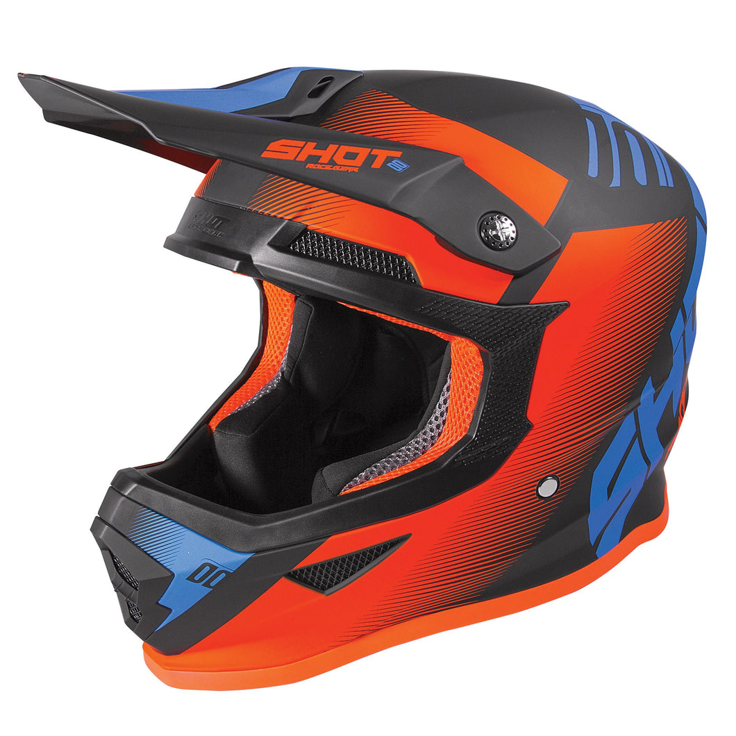 Shot Furious MX Helmet Adult - Trust Black Blue Neon Orange Matt
