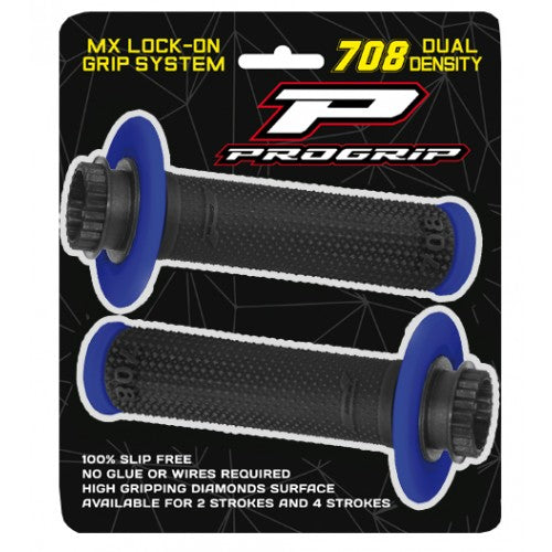 Load image into Gallery viewer, Progrip 708 MX Lock On Grips Blue/Black

