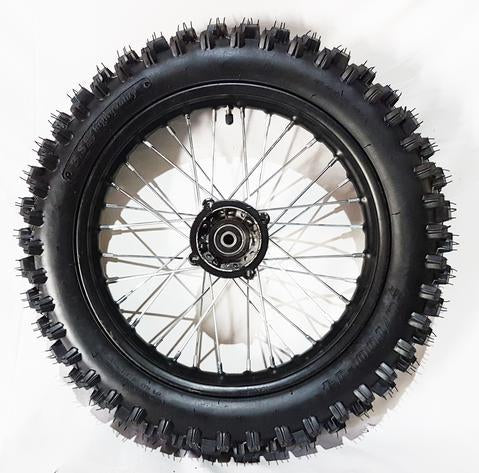 Load image into Gallery viewer, REAR 14&quot; WHEEL, RIM WITH TYRE FITTED FOR PIT BIKE

