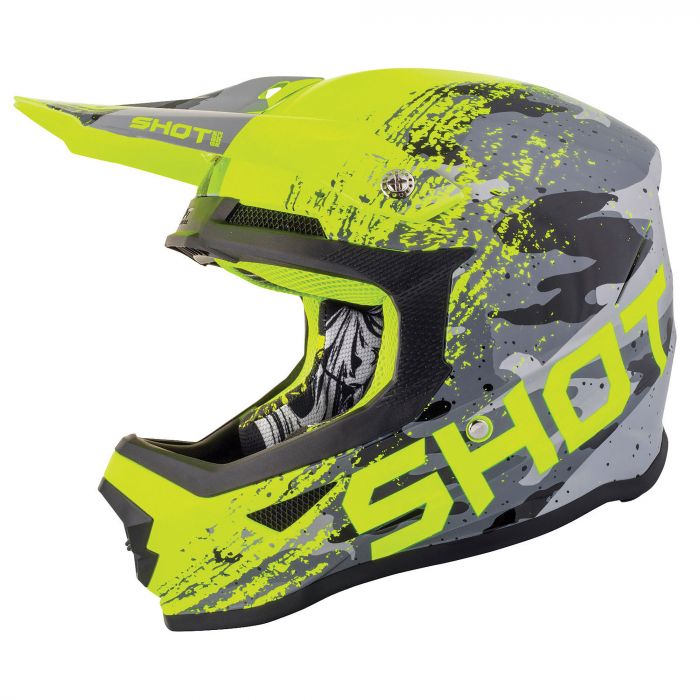 Shot Furious MX Helmet Counter Grey Neon Yellow Gloss
