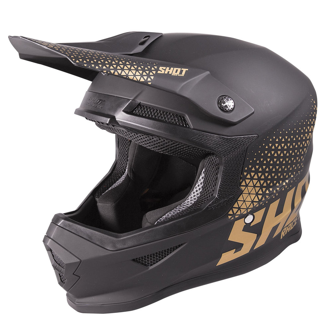 Shot Furious MX Helmet Adult - Raw Black Gold Matt